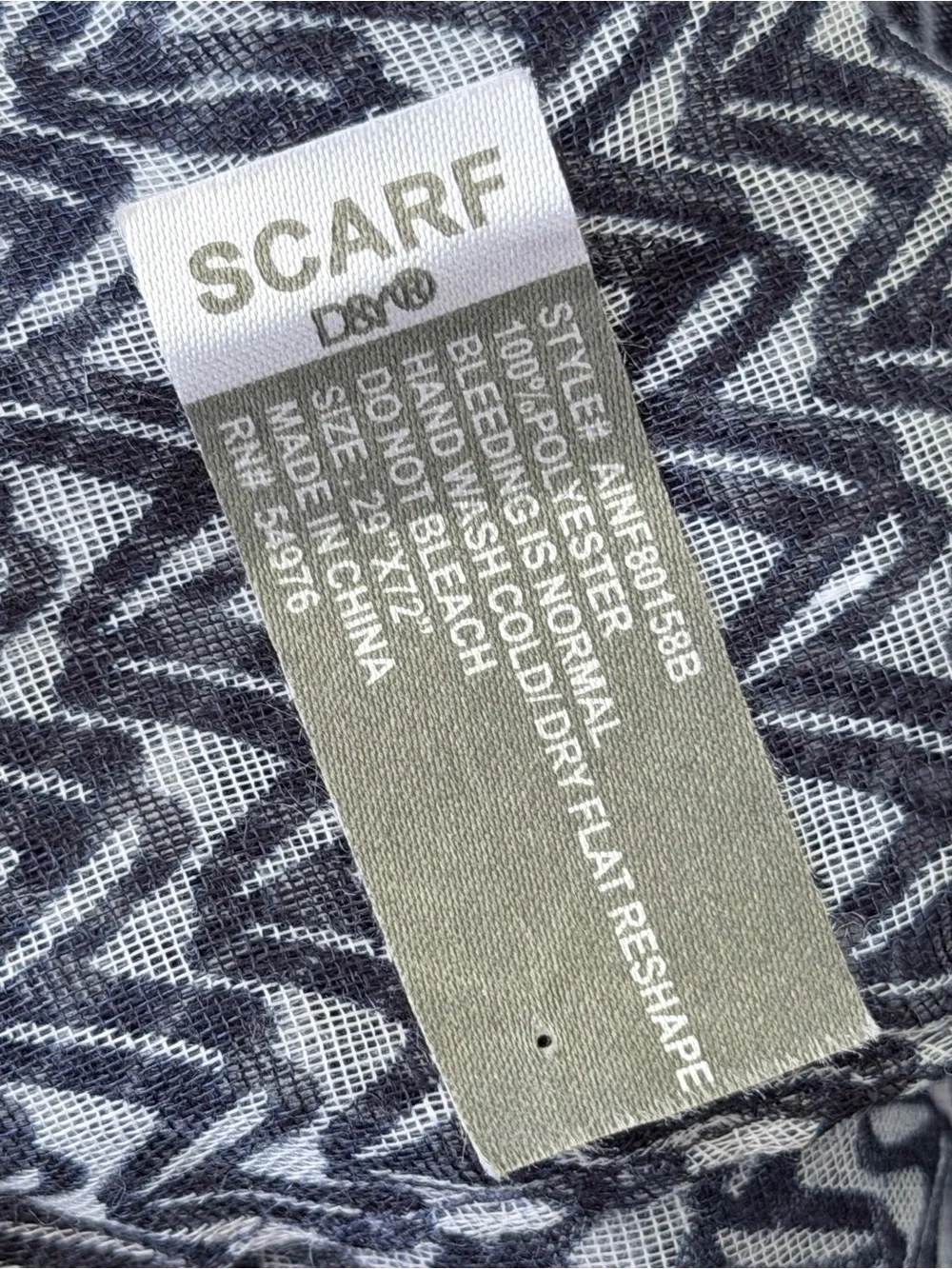 D&Y Black and White Geometric Infinity Scarf